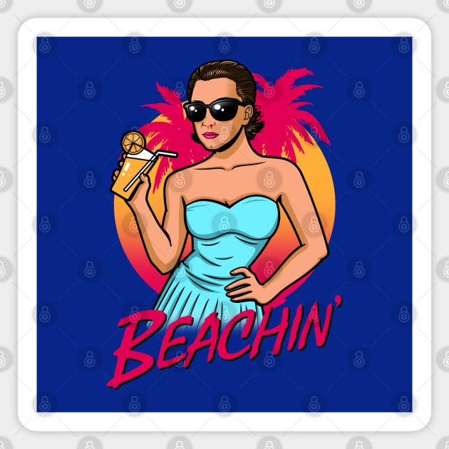 Cool 80's Spring Break Beach Funny Saying Sticker by BoggsNicolas